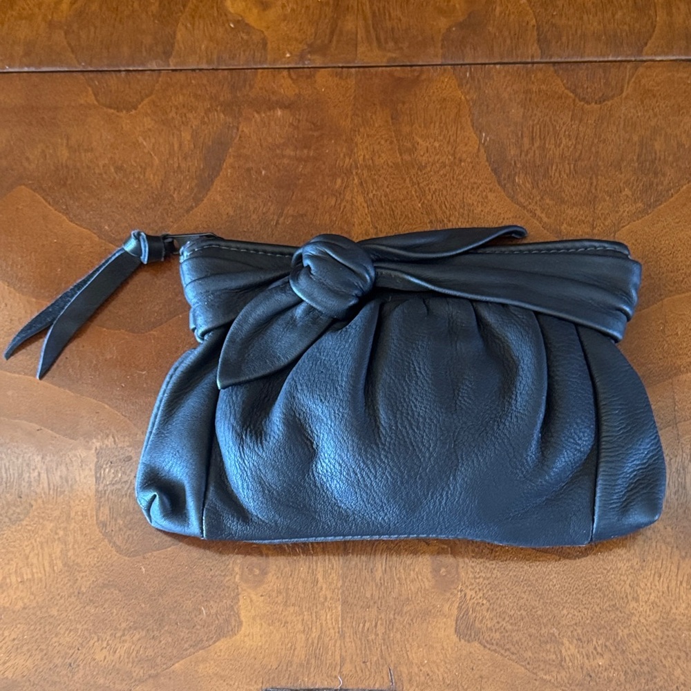 CM Bayley Designs Chic Black Lambskin Leather Clutch NWOT!